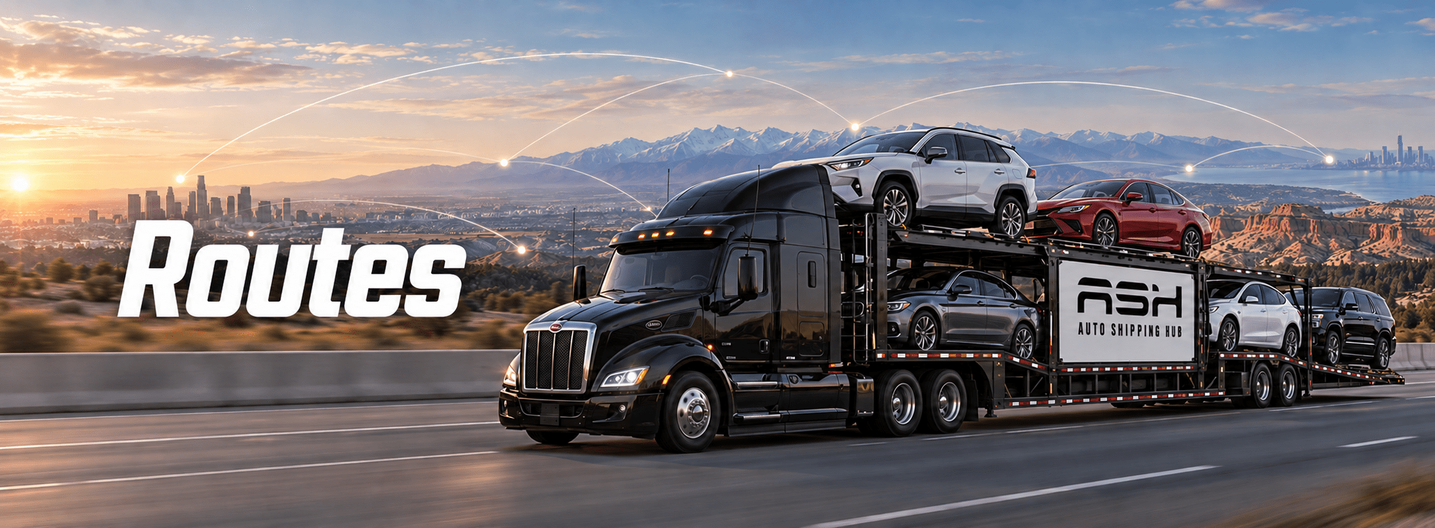Map of Auto Shipping Near Me car shipping routes across the United States